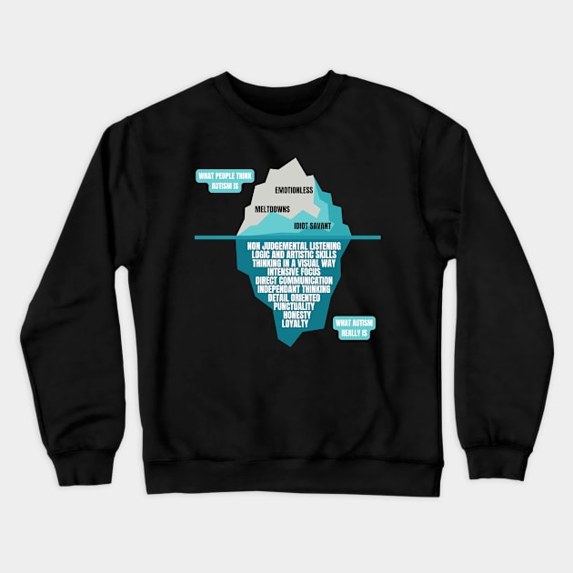 The Autism Iceberg Funny Design for Autistics Crewneck Sweatshirt by nathalieaynie